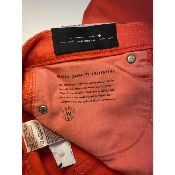 NEW Banana Republic High Rise Skinny Jeans Bright Tangerine Coral Size 28 NWT - Picture 5 of 9